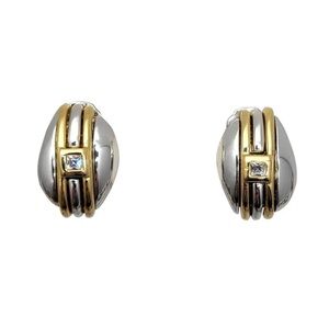 Vintage 1980s Signed Courreges Paris Clip Earrings